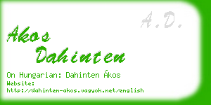 akos dahinten business card